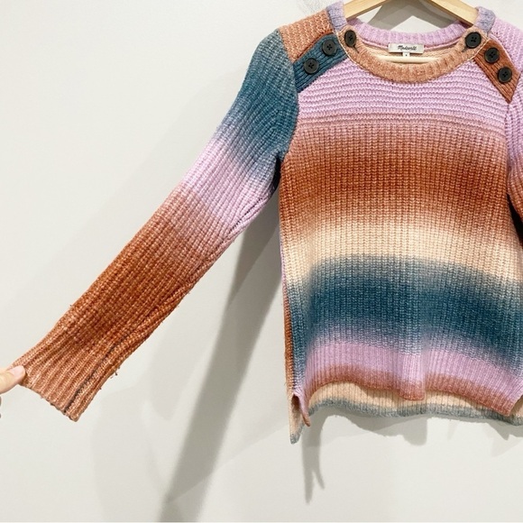 MADEWELL Space-Dyed Button-Shoulder Pullover Sweater Wool Alpaca Size Small - Picture 5 of 11